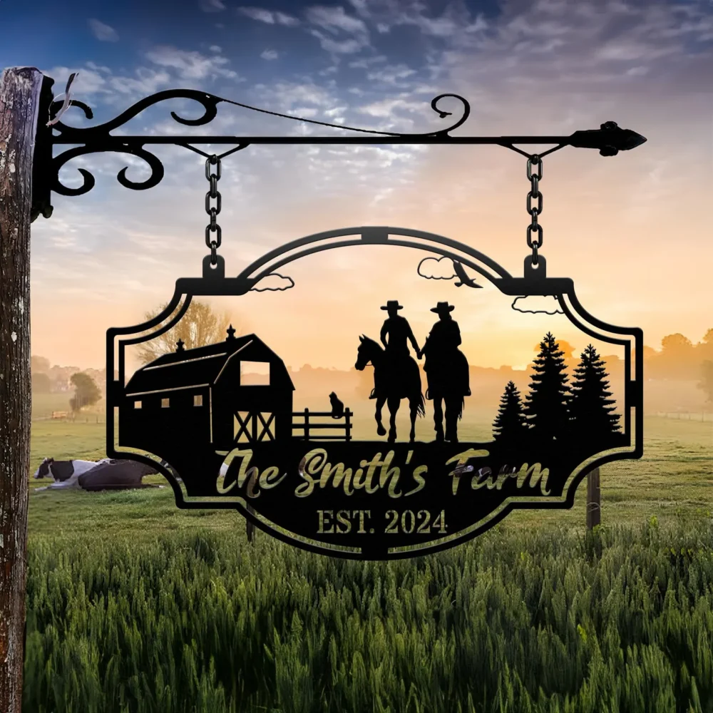 Entryway Sign, Metal farm signs, Custom Farm Signs, Ranch Signs, Personalized Ranch Signs, Outdoor entryway signs, Custom Ranch Sign - Image 9