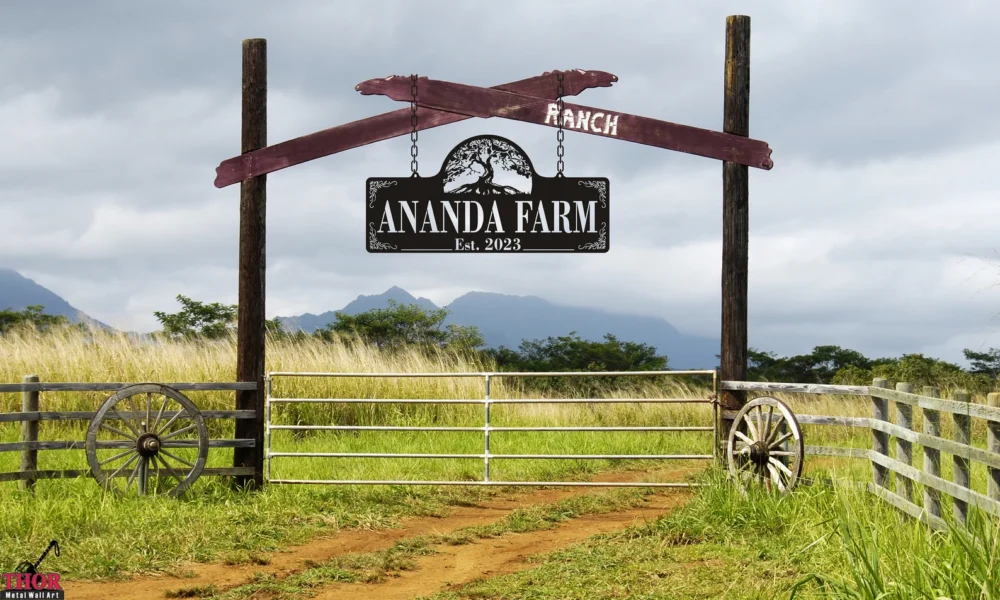 Entryway Sign, Metal farm signs, Custom Farm Signs, Ranch Signs, Personalized Ranch Signs, Outdoor entryway signs, Custom Ranch Sign