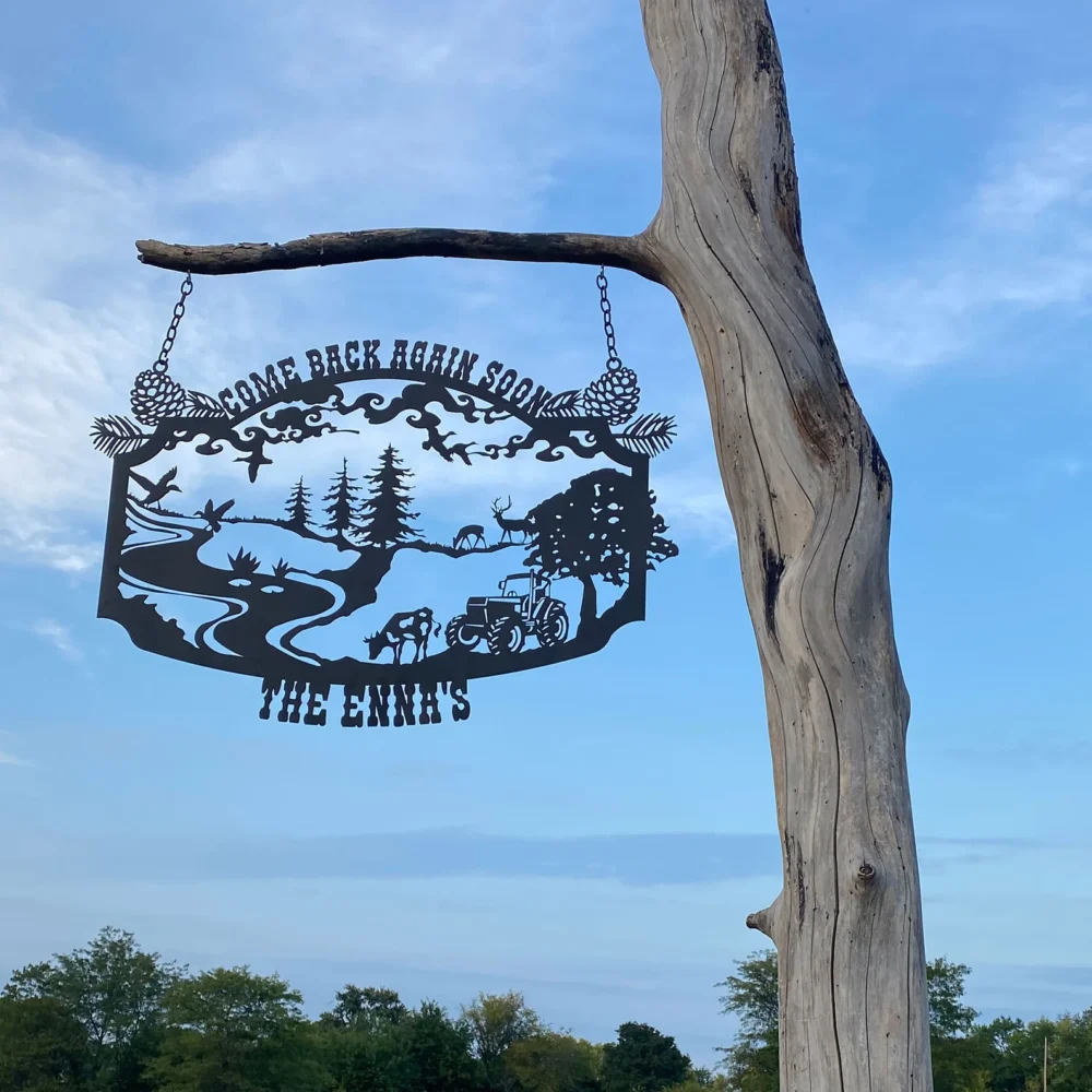 Personalized Farmhouse Metal Entrance Sign, Custom Metal Ranch Name Sign, Unique Anniversary Gift, Handmade, Gift For Family, Gift ForFarmer
