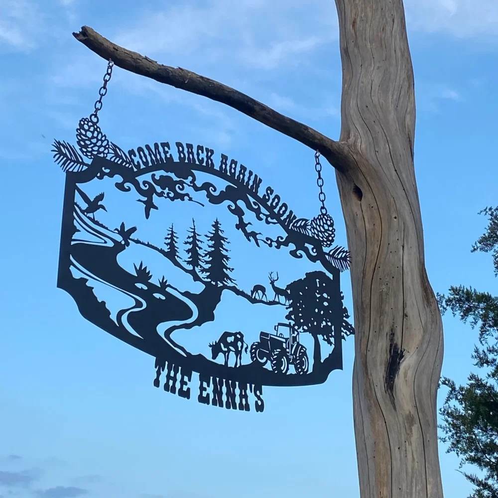 Personalized Farmhouse Metal Entrance Sign, Custom Metal Ranch Name Sign, Unique Anniversary Gift, Handmade, Gift For Family, Gift ForFarmer - Image 3
