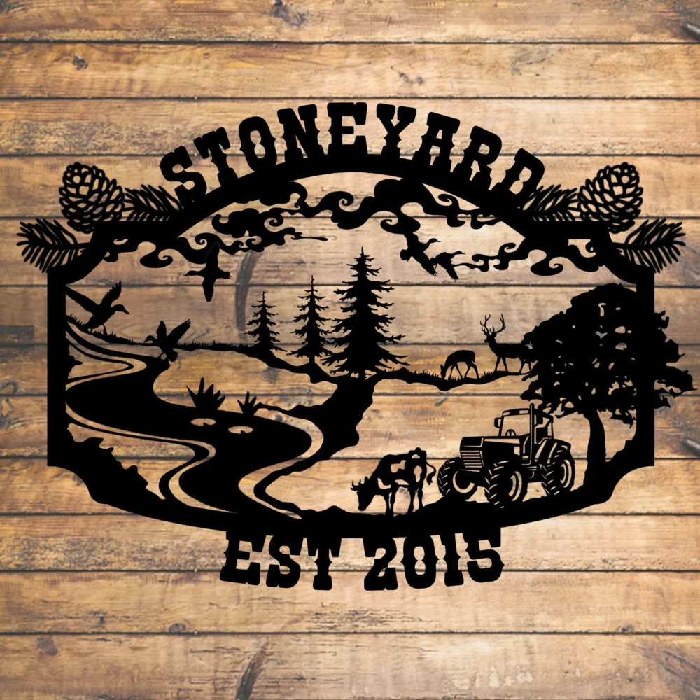 Personalized Farmhouse Metal Entrance Sign, Custom Metal Ranch Name Sign, Unique Anniversary Gift, Handmade, Gift For Family, Gift ForFarmer - Image 2