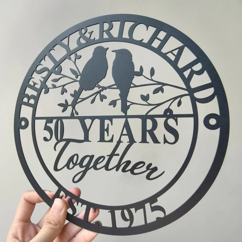 Personalized Anniversary Gift For Parents Wedding Anniversary Metal Wall Art Sign Golden Wedding Anniversary Gifts For Couple Husband - Image 4