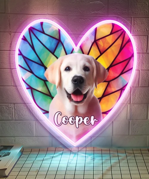 Dog Watercolor Custom, Pet Lover Gifts Neon Sign, Dog Gifts Humans, Dog Mom Gifts, Pet Memorial Gift Cat, Dog Memorial Gift (Copy)