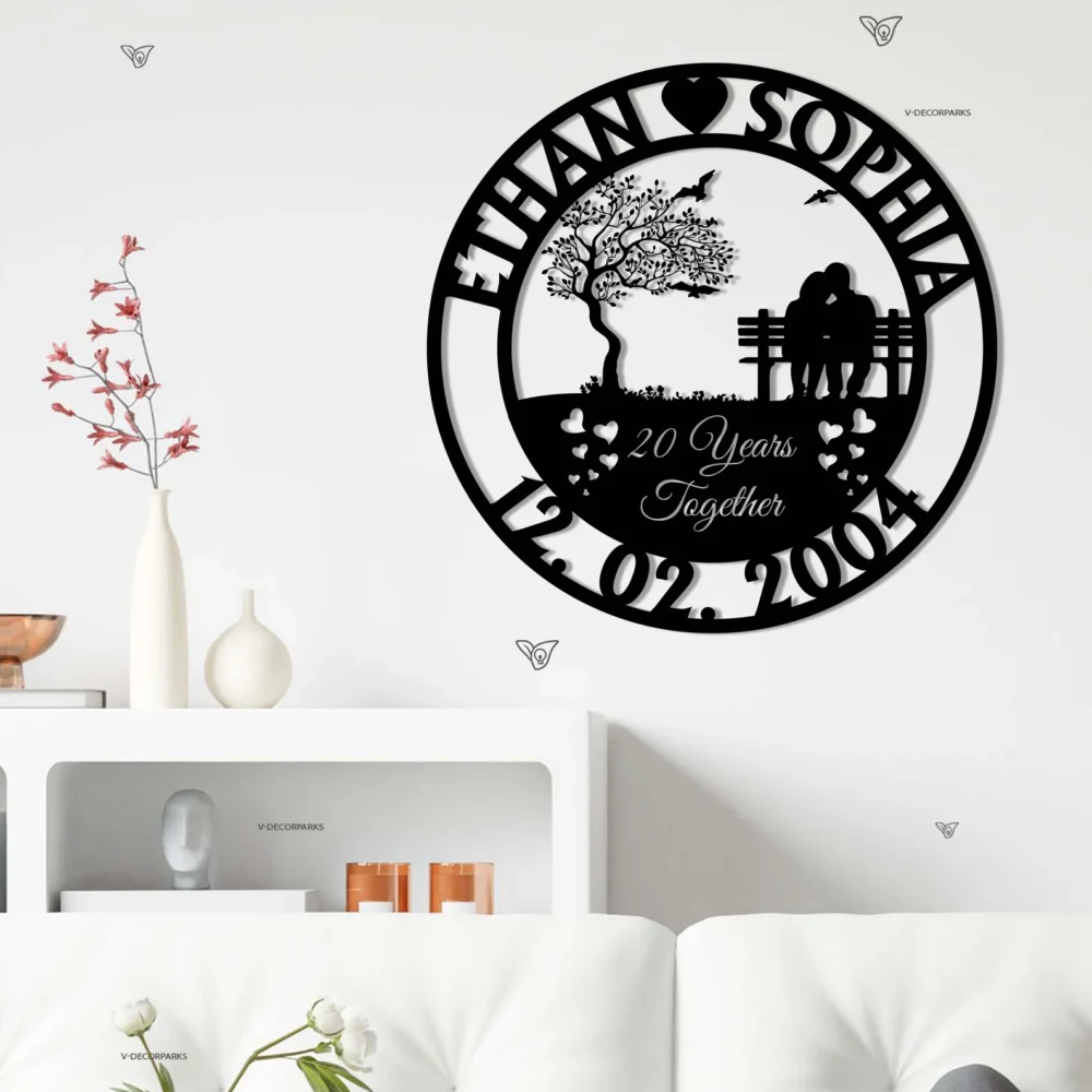 Personalized Wedding Anniversary Gift For Couple, Couple Metal Sign, Wedding Gift, Gift For Couples, Family Name Sign, Gift For Husband Wife - Image 2