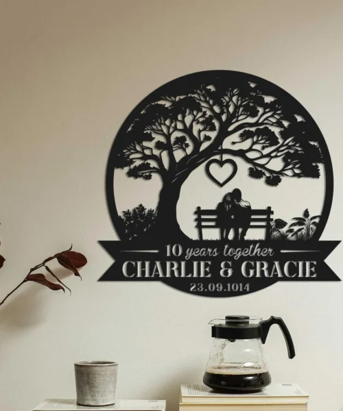 Personalized Wedding Anniversary Gift For Couple, Couple Metal Sign, Wedding Gift, Gift For Couples, Family Name Sign, Gift For Husband Wife