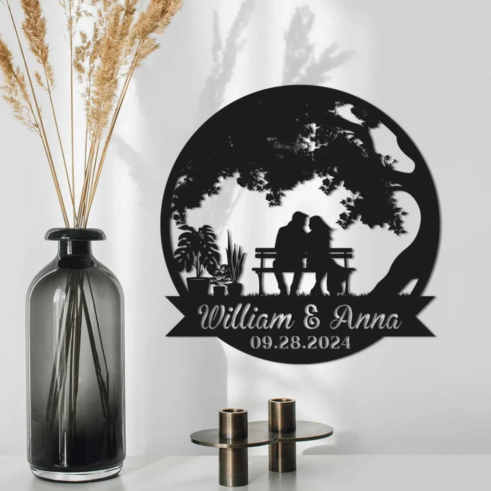 Personalized Wedding Anniversary Gift For Couple, Couple Metal Sign, Wedding Gift, Gift For Couples, Family Name Sign, Gift For Husband Wife - Image 6