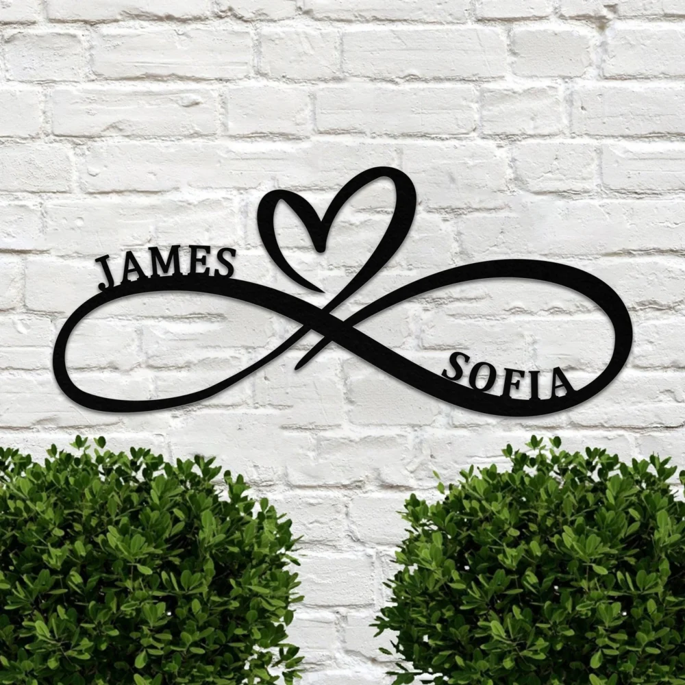 Metal Customized Love Sign,Personalized Infinity Heart Metal Sign,Weddings,Anniversary,Home Decoration Metal Wall Art,Valentines Day,Gifts - Image 2