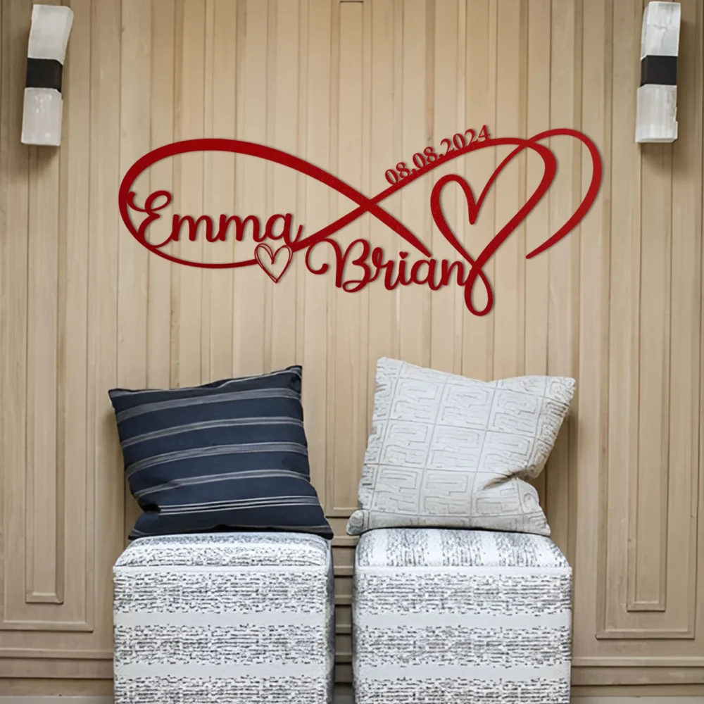 Metal Customized Love Sign,Personalized Infinity Heart Metal Sign,Weddings,Anniversary,Home Decoration Metal Wall Art,Valentines Day,Gifts - Image 5