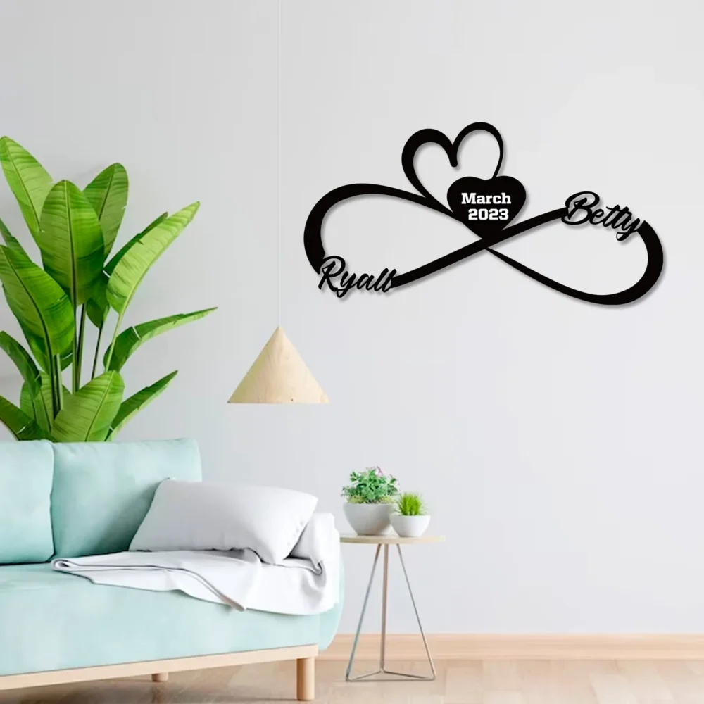Metal Customized Love Sign,Personalized Infinity Heart Metal Sign,Weddings,Anniversary,Home Decoration Metal Wall Art,Valentines Day,Gifts - Image 9